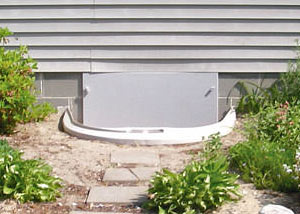 plastic crawl space access well installed in a Macon crawl space