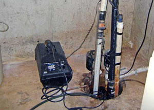 Pedestal sump pump system installed in a home in Hillsboro