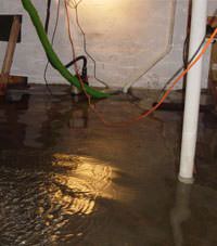 Several feet of floodwaters in a Covington basement